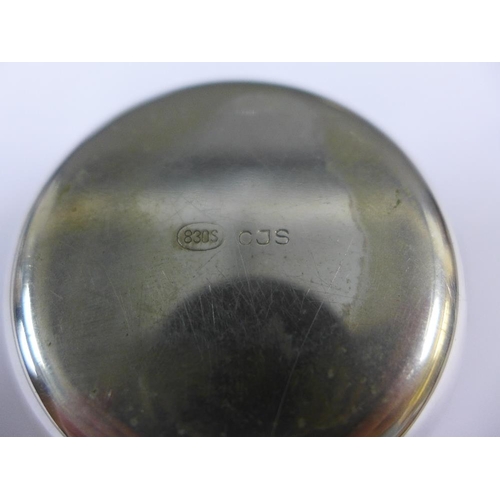 15 - Mid 20th century silver three piece coffee set, marks for Christian J. Sorensen, Denmark, stamped 83... 