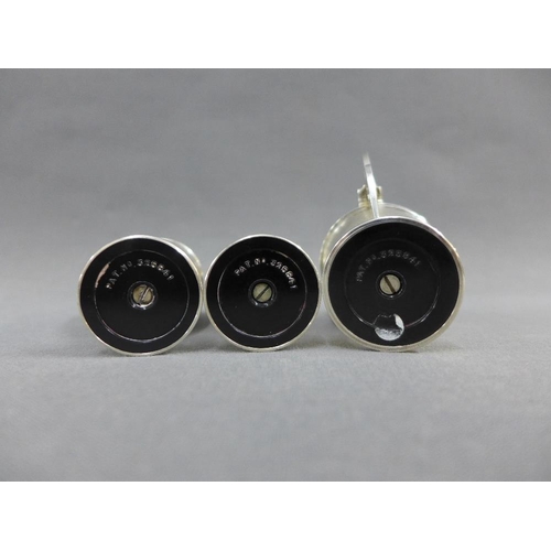 16 - George VI silver three piece condiment set, Birmingham 1940, (3)