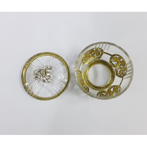 21 - Early 20th century French silver mounted and cut glass bowl, cover and stand by A. Risler Carre of P... 