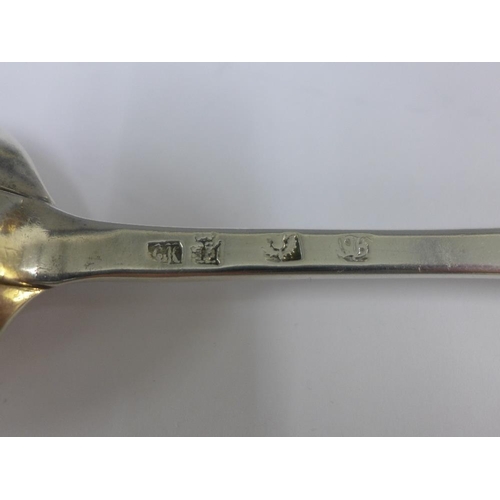 39 - 18th century Scottish provincial silver pointed end old English dessert spoon, James Erskine, Aberde... 