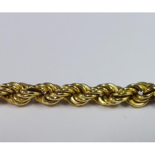 43 - Gold rope twist necklace, stamped 10K, approx 25g