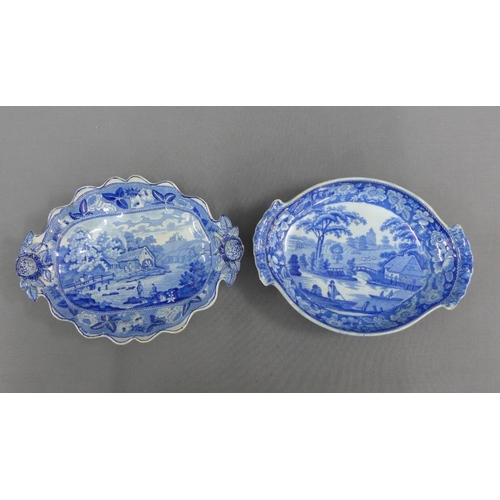 107 - Collection of 19th century Staffordshire blue and white transfer printed pottery to include a Britis... 