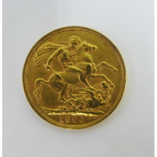 36 - Edward VII, 1903 full gold sovereign