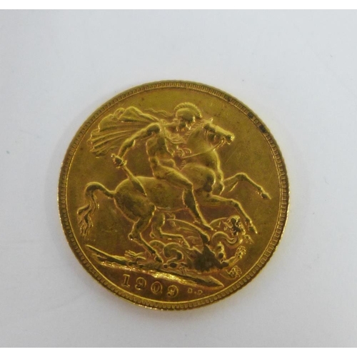 40 - Edward VII, 1909 full gold sovereign