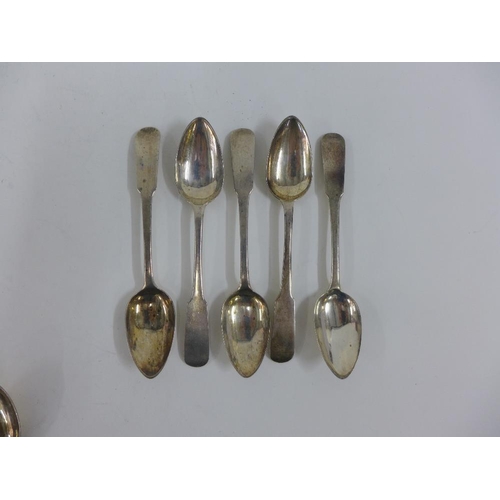63 - A quantity of silver and white metal teaspoons, mixed hallmarks and makers (a lot)