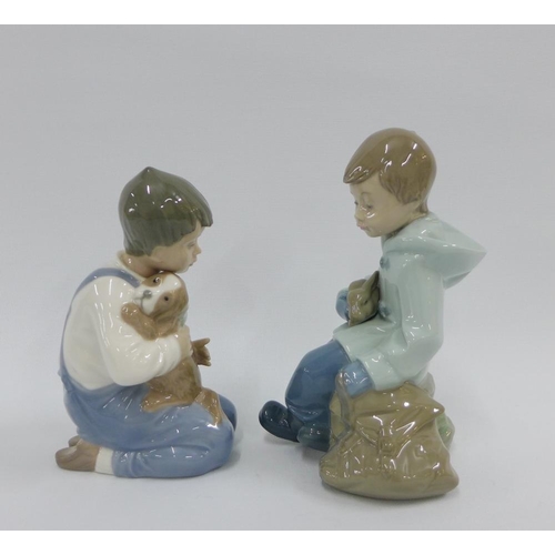 96 - Two Nao Spanish porcelain figures, tallest 16cm (2)
