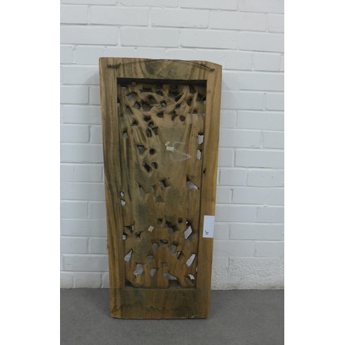 319 - Thai style wooden wall panel, 44 x 91cm