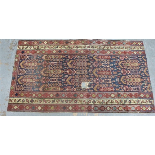 203 - Two Caucasian rugs, (both a/f) 180 x 98cm & 144 x 100cm (2)