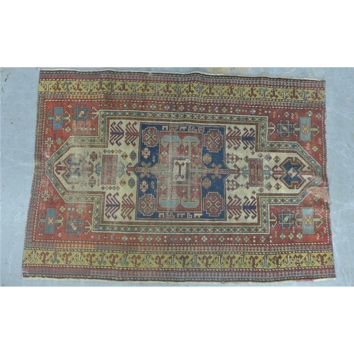 203 - Two Caucasian rugs, (both a/f) 180 x 98cm & 144 x 100cm (2)