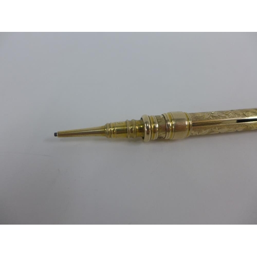 48 - 9ct gold Sampson Mordan & Co telescopic propelling pencil