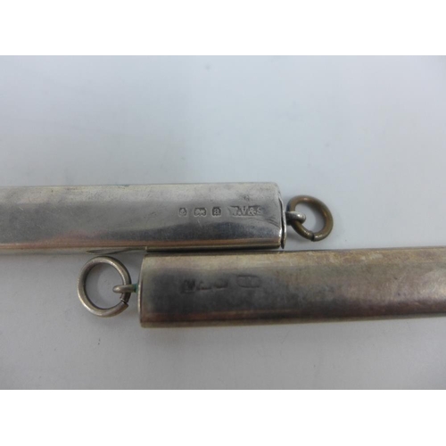 54 - Two early 20th century silver pencils and a small fountain pen with Peter pan 14k gold nib (3)