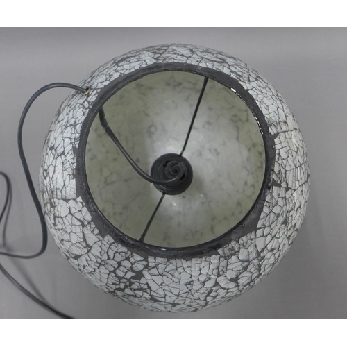 404 - Contemporary cracked glass effect spherical lamp, approx 30cm