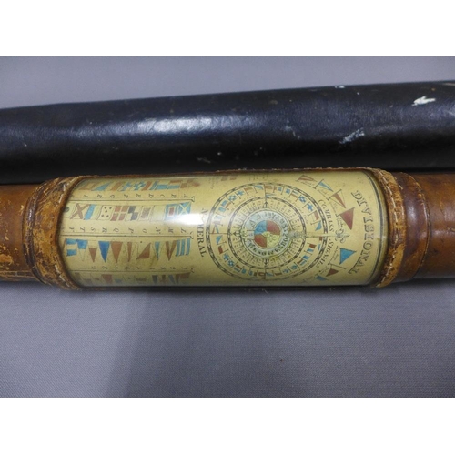 411 - Flannan Isles 1933 telescope and a Divisional telescope, both leather bound, (2)