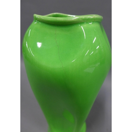 111 - Villeroy & Boch green glazed vase, circa early 20th century, design attributed to Van der Welde, (a/... 