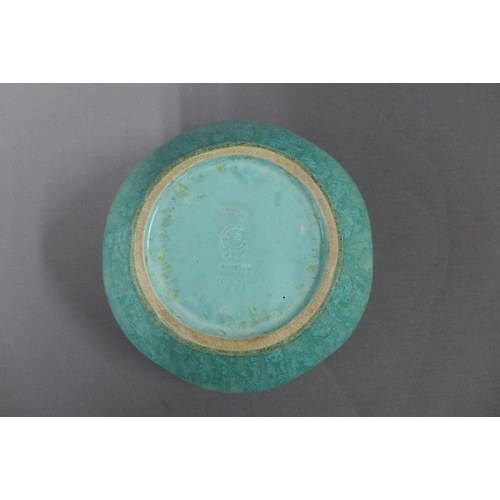 113 - Pilkingtons Lancastrian green glazed pottery bowl, 18cm,