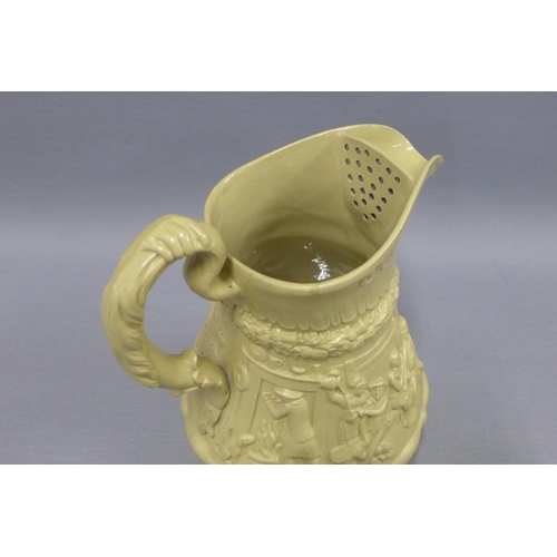 123 - Ridgway and Co moulded jug, with impressed factory marks, 23cm