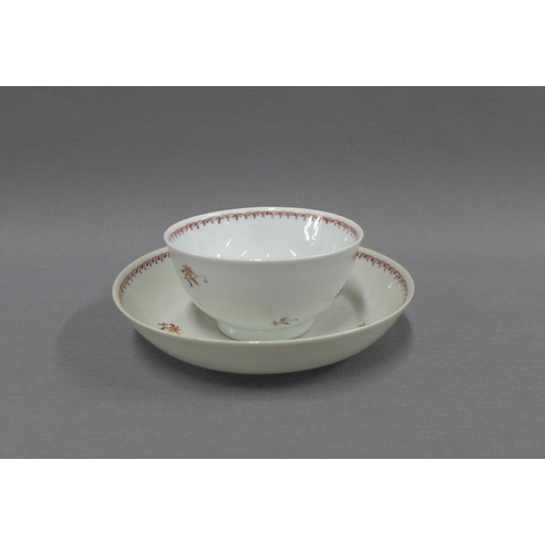 133 - 18th century English porcelain teabowl and saucer (2)