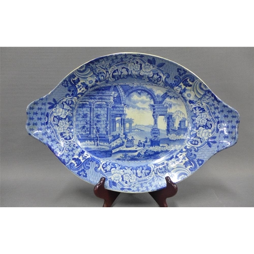 138 - 19th century Staffordshire blue and white transfer printed ashets to include Loch Awe - Northern Sce... 