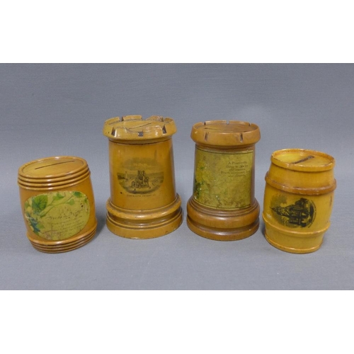 150 - Ten various Mauchline money boxes, (10)