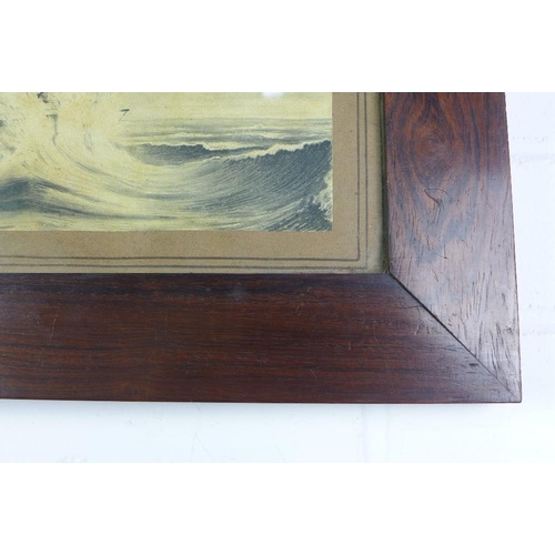 154 - 19th century grisaille of a racing yacht, apparently unsiged, under glass within a rosewood frame, 3... 