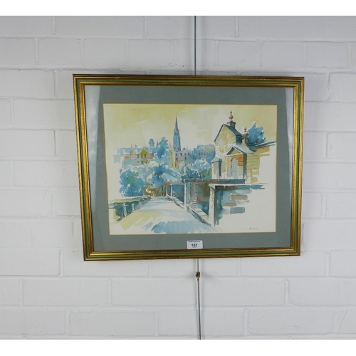 161 - James Bowman (Scottish), watercolour of an Edinburgh Scene, signed, framed under glass, 40 x 30cm