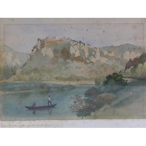 181 - Evan Baillie of Dochfour, Inverness, Upper Danube, watercolour, framed under glass, 36 x 25cm