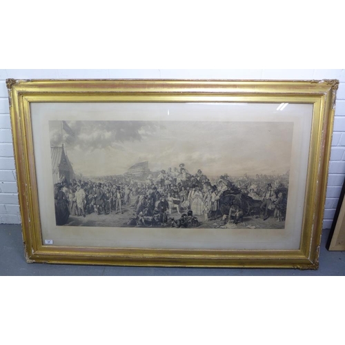 197 - 19th century lithographic print, under glass within a giltwood frame, size overall 150 x 90cm