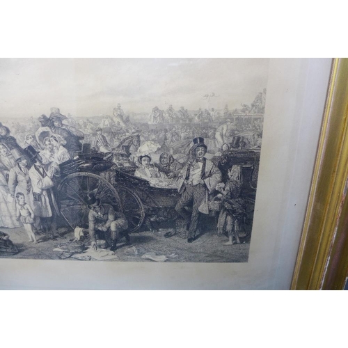 197 - 19th century lithographic print, under glass within a giltwood frame, size overall 150 x 90cm