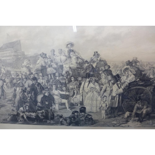 197 - 19th century lithographic print, under glass within a giltwood frame, size overall 150 x 90cm