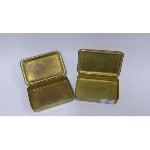 26 - Two WWI brass Christmas tins (2)