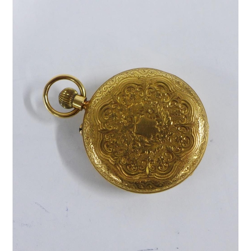 67 - Victorian 18ct gold fob watch, Chester 1897