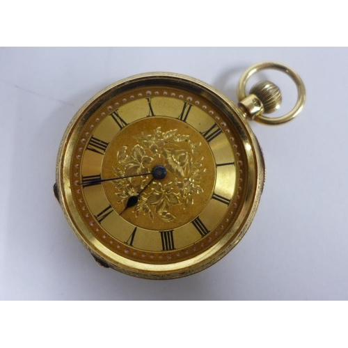 67 - Victorian 18ct gold fob watch, Chester 1897