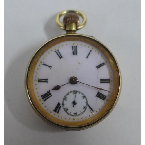 68 - Gold plated pocket watch, fob watch and watch chain (3)