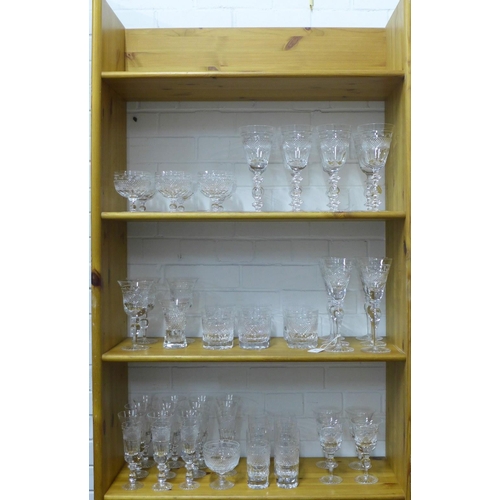 84 - A suite of Cumbrian Crystal hand blown drinking glasses in the Grassmere pattern to include 8 balust... 