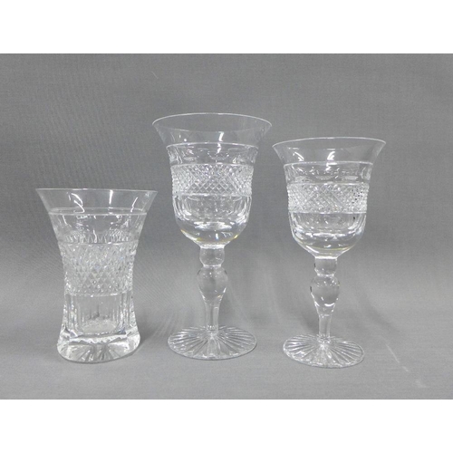 84 - A suite of Cumbrian Crystal hand blown drinking glasses in the Grassmere pattern to include 8 balust... 