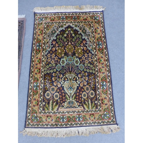 225 - Two Eastern prayer mats, one of Bokhara design the other a garden pattern, largest is 97 x 62cm (2)