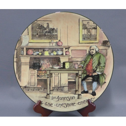 369 - Royal Doulton Dr Jonnson at The Cheshire Cheese charger, printed factory marks, 24cm, and a modern f... 