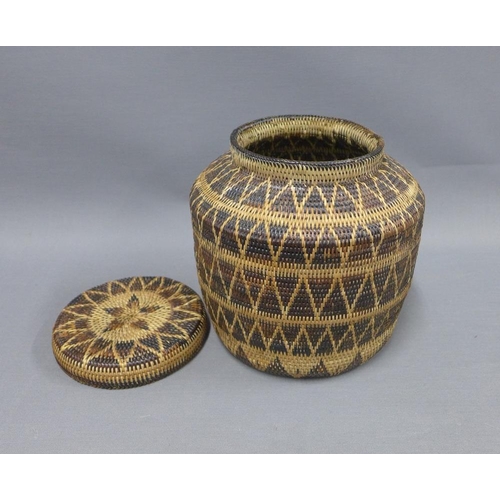 378 - Two Vietnamese baskets and a copper planter, 19cm (3)