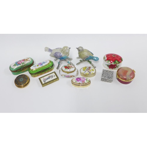 408 - Twelve various pill and trinket boxes (12)