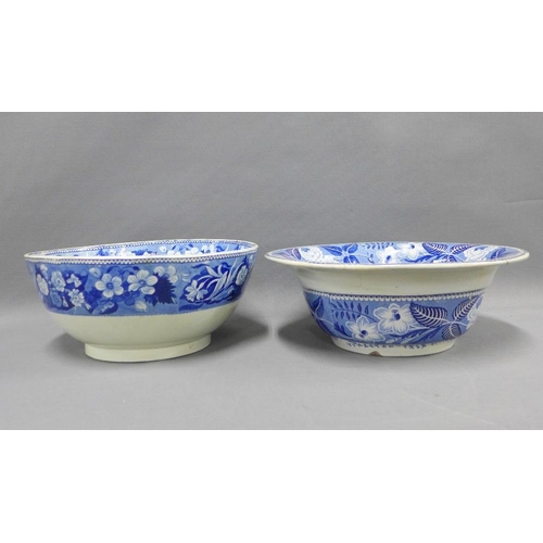 145 - 19th century Staffordshire blue and white transfer printed basins to include British Scenery and Far... 