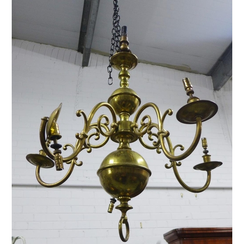 399 - Dutch style brass light fitting