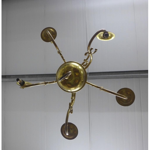 399 - Dutch style brass light fitting