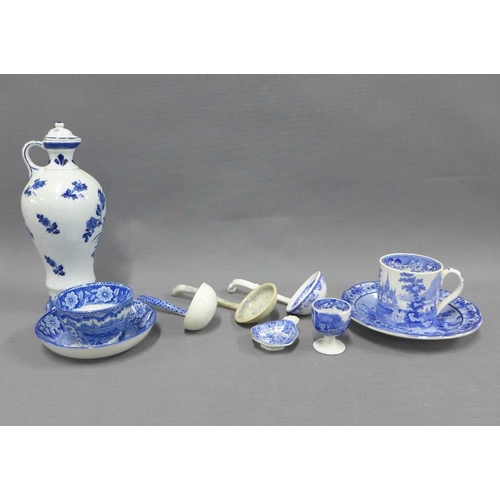 108 - Collection of Staffordshire blue and white transfer printed pottery to include a Davenport mug, milk... 