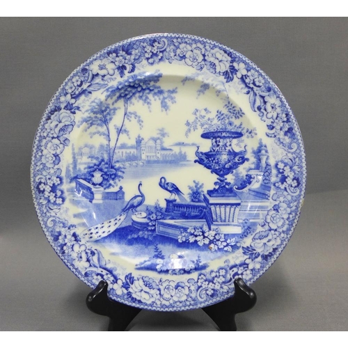 117 - 19th century blue and white transfer printed pottery to include a Bells Italian Scenery punch bowl P... 