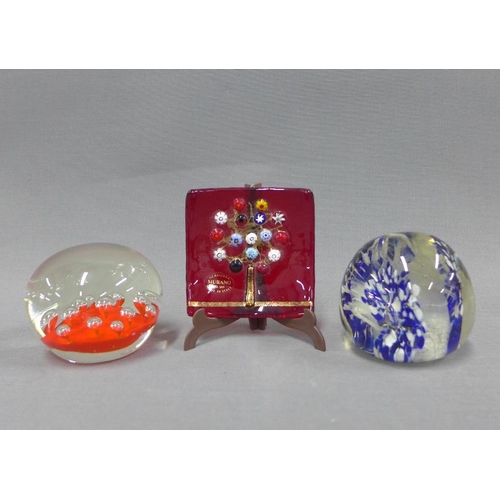 125 - Collection of Murano and other coloured glass items, (8)