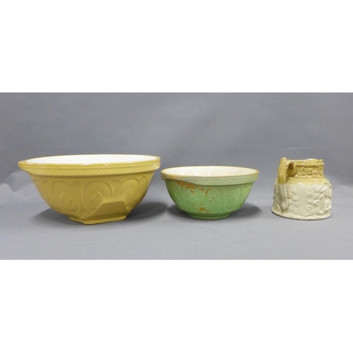 80 - T.G Green 'Gripstand' mixing bowl, another smaller and a stoneware jug, largest 36cm (3)