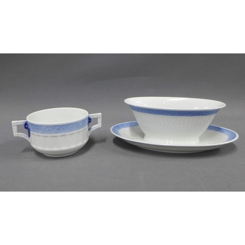 81 - Royal Copenhagen blue and white dinner service comprising plates, soup bowls, serving bowls, tureens... 