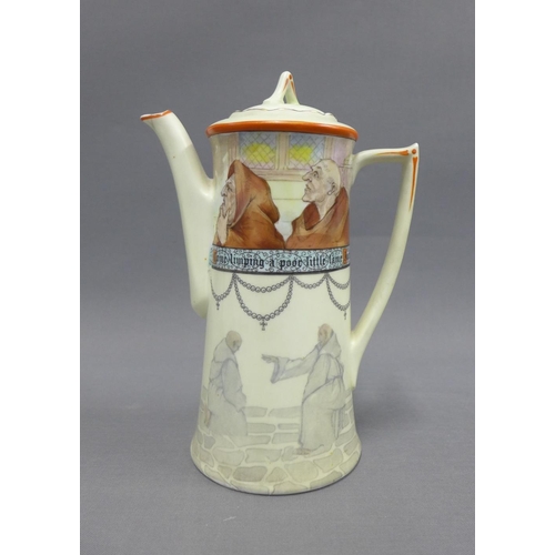 87 - Royal Doutlon 'Jackdaw of Rheims' series ware coffee pot, with printed factory marks, 20cm