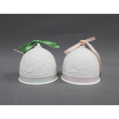 97 - Two Lladro Collector's Society bells with ribbons, (2)