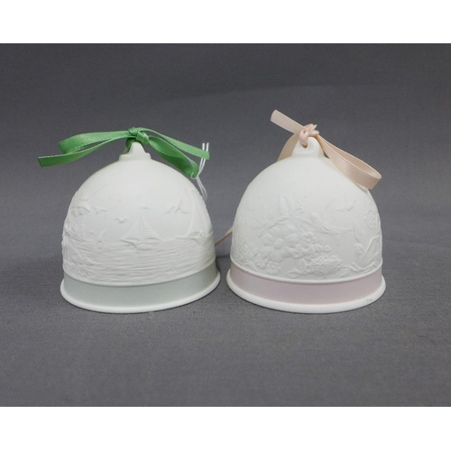 97 - Two Lladro Collector's Society bells with ribbons, (2)